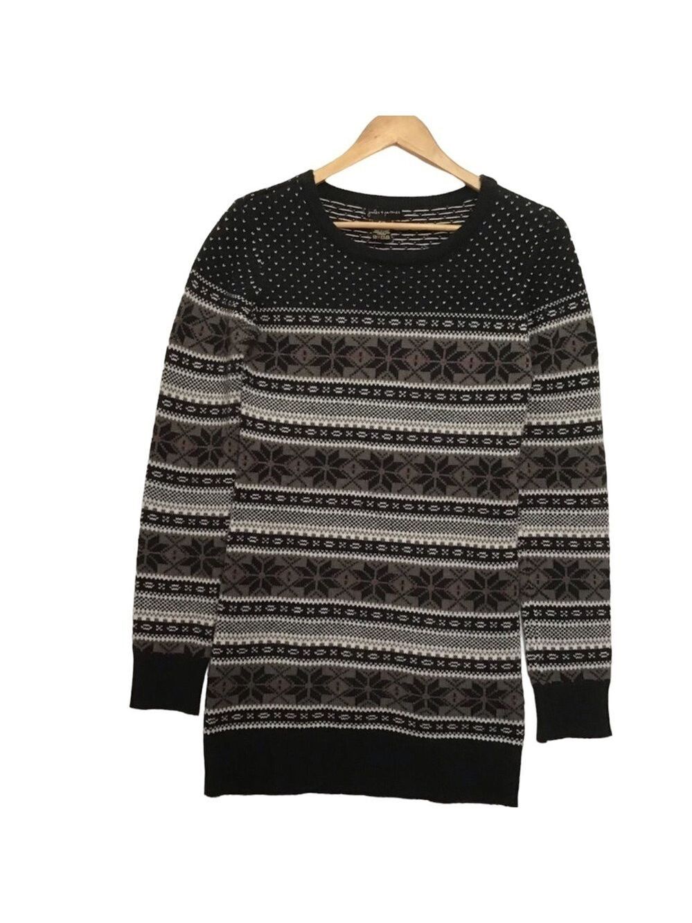 JULES & James wool blend fair isle chunky dress tunic sweater small